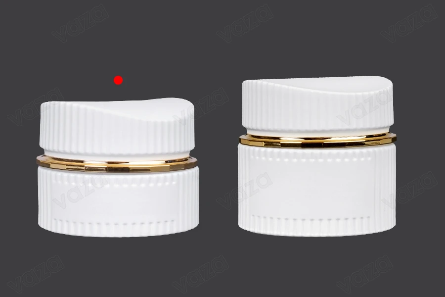 Barattolo di vetro di lusso da 30 ml in colore bianco opaco per crema con coperchio e sigillo in plastica Barattolo di vetro di lusso da 30 ml in colore bianco opaco per crema con coperchio e sigillo in plastica-gruppo_immagini