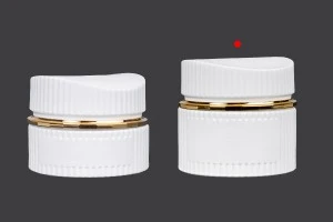 Γυάλινο βάζο 50 ml πολυτελείας σε λευκό ματ χρώμα για κρέμα με καπάκι και πλαστικό παρέμβυσμα-5