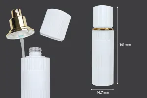 100-ml-Luxusglasflasche in mattweißer Farbe mit Verschluss und goldener Cremepumpe-2