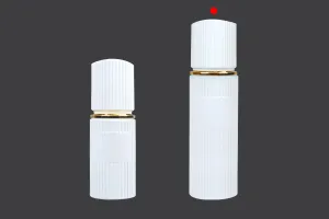 100-ml-Luxusglasflasche in mattweißer Farbe mit Verschluss und goldener Cremepumpe-5