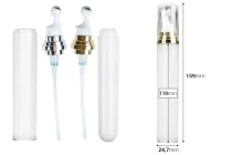 Acrylic bottle 20 ml cylindrical for cosmetic use with roll-on pump and transparent cap - 6 pcs Acrylic bottle 20 ml cylindrical for cosmetic use with roll-on pump and transparent cap - 6 pcs
