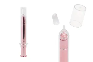 Tube - seringue acrylique 10 ml airless à usage cosmétique de couleur bronze avec bouchon - 6 pcs-1