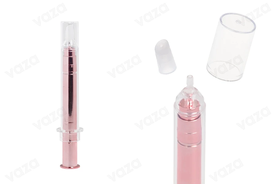 Σωληνάριο - σύριγγα ακρυλική 10 ml airless για καλλυντική χρήση σε rose gold χρώμα με καπάκι Σωληνάριο - σύριγγα ακρυλική 10 ml airless για καλλυντική χρήση σε rose gold χρώμα με καπάκι -εικόνα_προϊοντική