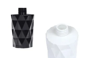 Γυάλινο μπουκάλι 180 ml (PP28) ανάγλυφο σε λευκό ματ ή μαύρο χρώμα κατάλληλο για αρωματικό χώρου