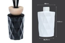 Γυάλινο μπουκάλι 180 ml (PP28) ανάγλυφο σε λευκό ματ ή μαύρο χρώμα κατάλληλο για αρωματικό χώρου