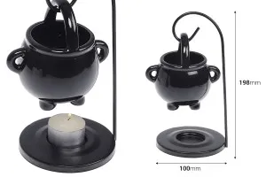Brûleur en céramique avec base en métal pour fondants de cire et huiles-2