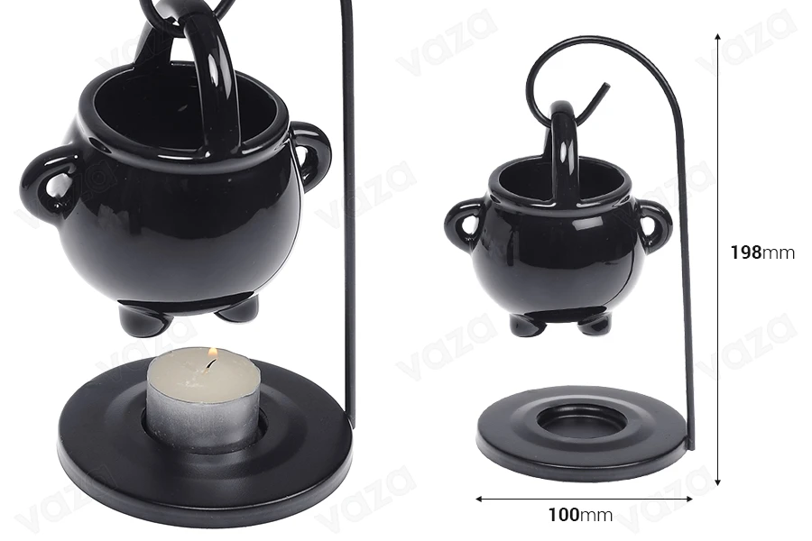 Ceramic burner with metal base for melts and oils Ceramic burner with metal base for melts and oils-image_dimensions