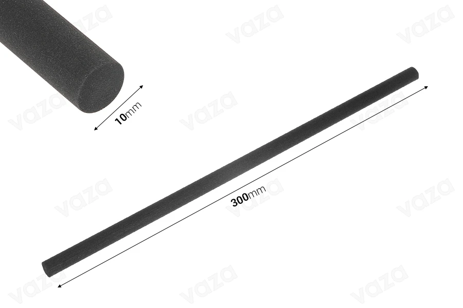 Fiber stick 10x300 mm (hard) για αρωματικά χώρου σε μαύρο χρώμα - 5 τμχ-εικόνα_διαστάσεις