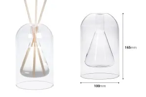 Contenitore in vetro soffiato a due camere da 220 ml adatto per profumare ambienti-2