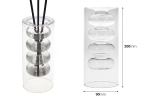 Contenitore in vetro soffiato a due camere da 350 ml adatto per profumare ambienti-2