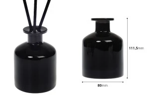 250 ml glass bottle in black color suitable for room fragrance-2
