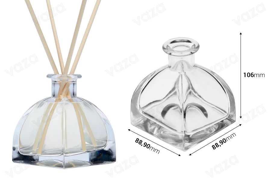 Γυάλινο μπουκάλι 300 ml διάφανο κατάλληλο για αρωματικό χώρου Γυάλινο μπουκάλι 300 ml διάφανο κατάλληλο για αρωματικό χώρου-εικόνα_διαστάσεις