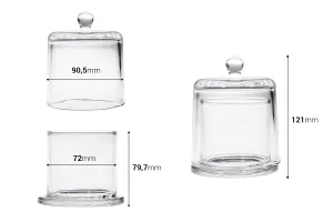 Διακοσμητική γυάλινη φοντανιέρα 200 ml με καπάκι καμπάνα-2