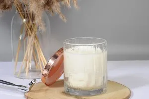 Βάζο γυάλινο 350 ml διάφανο με μεταλλικό καπάκι και λάστιχο για κεριά-3