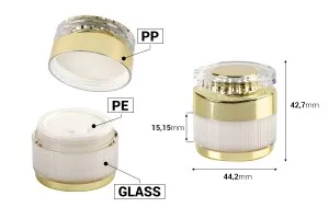 Luxury 10 ml acrylic jar for cream with acrylic cap and plastic gasket-2