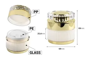 Luxury 50 ml acrylic jar for cream with acrylic cap and plastic gasket-2