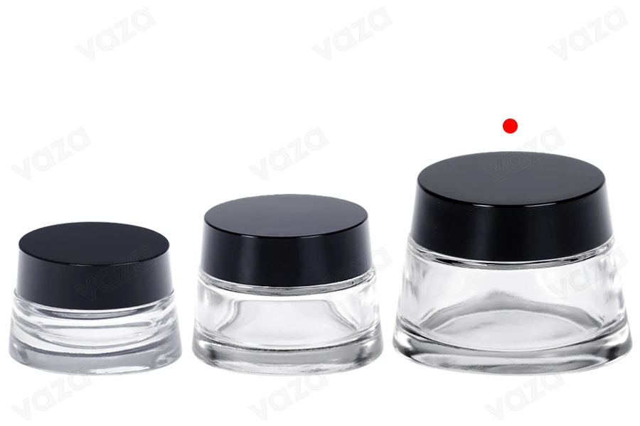 Γυάλινο διάφανο βάζο 100 ml για κρέμα με καπάκι και πλαστικό παρέμβυσμα Γυάλινο διάφανο βάζο 100 ml για κρέμα με καπάκι και πλαστικό παρέμβυσμα-εικόνα_σύνθεση
