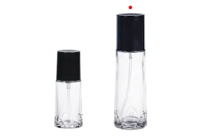 100ml transparente Glasflasche mit schwarzer Cremepumpe und Verschluss-5