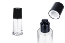 Γυάλινο μπουκάλι 40 ml διάφανο με μαύρη αντλία κρέμας και καπάκι Γυάλινο μπουκάλι 40 ml διάφανο με μαύρη αντλία κρέμας και καπάκι
