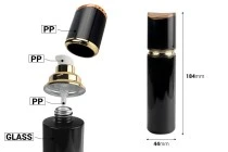 Γυάλινο μπουκάλι 100 ml πολυτελείας σε μαύρο χρώμα με αντλία κρέμας και ακρυλικό καπάκι Γυάλινο μπουκάλι 100 ml πολυτελείας σε μαύρο χρώμα με αντλία κρέμας και ακρυλικό καπάκι