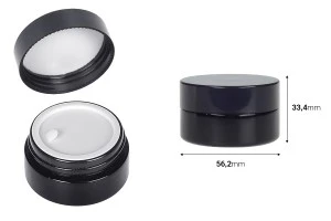 Schwarze Glasdose 30ml für Creme mit Deckel und Kunststoffverschluss-2