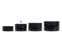 Schwarze Glasdose 30ml für Creme mit Deckel und Kunststoffverschluss Schwarze Glasdose 30ml für Creme mit Deckel und Kunststoffverschluss