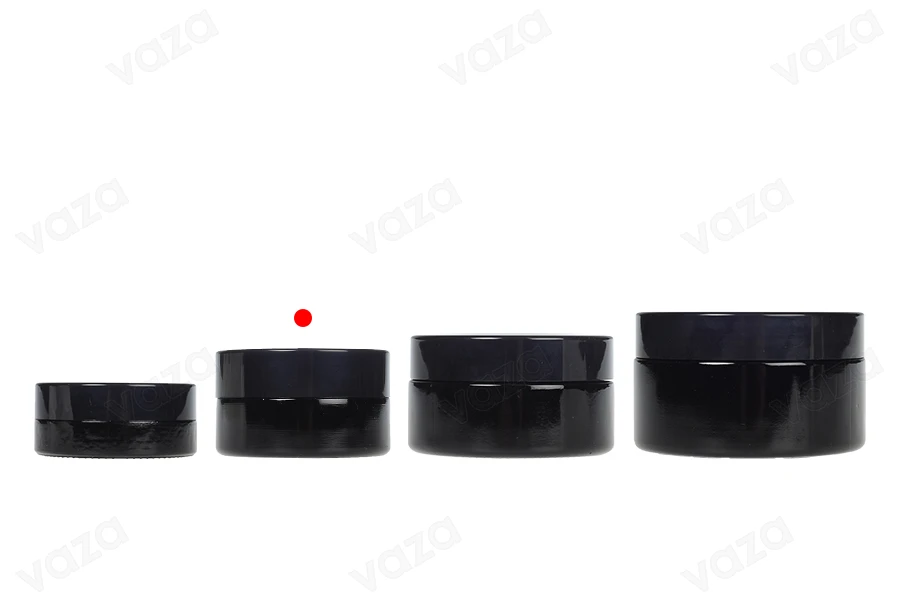 Γυάλινο μαύρο βαζάκι 30 ml (πλακέ) για κρέμα με μαύρο καπάκι και πλαστικό παρέμβυσμα Γυάλινο μαύρο βαζάκι 30 ml (πλακέ) για κρέμα με μαύρο καπάκι και πλαστικό παρέμβυσμα-εικόνα_σύνθεση