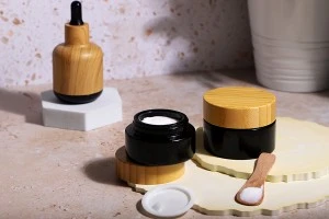 Glasbehälter für Creme 30ml mit Bambusdeckel und Kunststoffdichtung-5