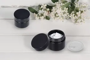 30ml-Cremebehälter aus Glas in schwarzer Farbe mit Deckel und Kunststoffverschluss-3