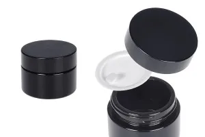 30ml-Cremebehälter aus Glas in schwarzer Farbe mit Deckel und Kunststoffverschluss-1