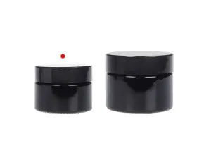 30ml-Cremebehälter aus Glas in schwarzer Farbe mit Deckel und Kunststoffverschluss-5