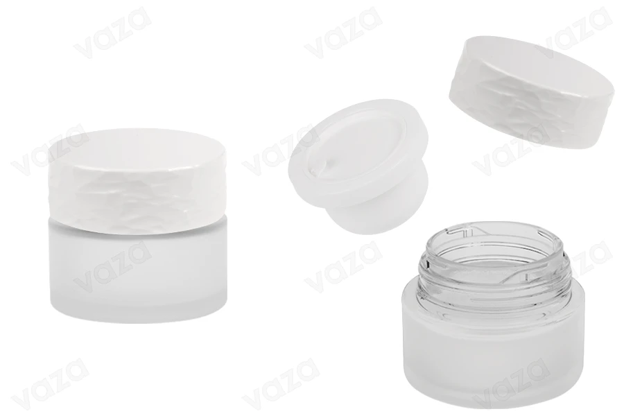 Nachfüllbarer Sandstrahlbehälter aus Glas 30 ml mit weißem Deckel und Kunststoffdichtung Nachfüllbarer Sandstrahlbehälter aus Glas 30 ml mit weißem Deckel und Kunststoffdichtung-produktbild