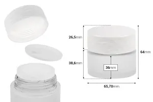 50 ml glass refillable jar with acrylic cap and plastic gasket-2