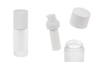 Flacone ricaricabile da 30 ml con pompa per crema e custodia esterna in vetro smerigliato-1