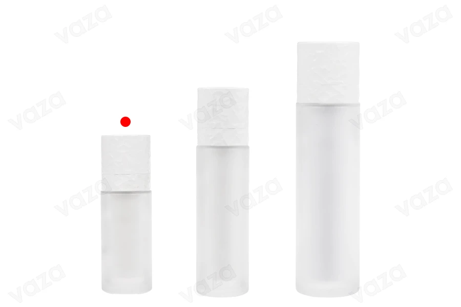 Μπουκάλι 30 ml επαναγεμιζόμενο με αντλία κρέμας και εξωτερική γυάλινη θήκη αμμοβολής-εικόνα_σύνθεση