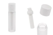 Flacone ricaricabile da 50 ml con pompa per crema e custodia esterna in vetro smerigliato