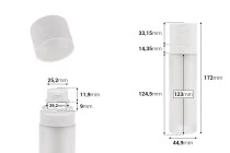 Flacone ricaricabile da 50 ml con pompa per crema e custodia esterna in vetro smerigliato