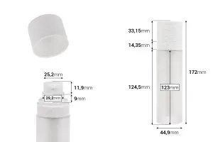 Flacone ricaricabile da 50 ml con pompa per crema e custodia esterna in vetro smerigliato-2