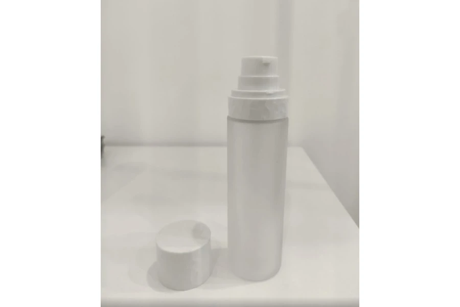 Μπουκάλι airless 15 ml επαναγεμιζόμενο για κρέμα με εξωτερική γυάλινη θήκη αμμοβολής
