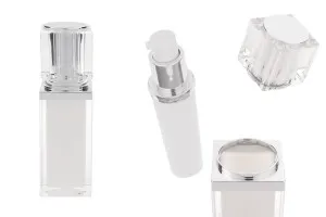 Flacone ricaricabile di lusso da 30 ml con pompa per crema e custodia esterna in acrilico-1