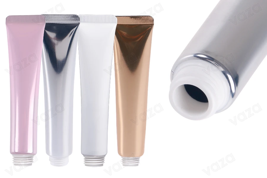 Plastic tube 20 ml (wide mouth) with inner aluminum coating in various colors - 12 pcs Plastic tube 20 ml (wide mouth) with inner aluminum coating in various colors - 12 pcs-image_product