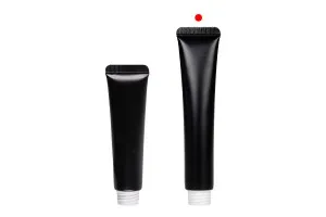 Tubo in plastica da 25 ml (bocca larga) con rivestimento interno in alluminio di colore nero opaco - 12 pz-3