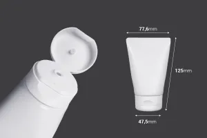 Tube en plastique 100 ml blanc avec revêtement intérieur en aluminium et bouchon rabattable - 12 pcs-2