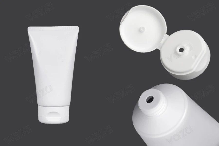 Tub plastik 150 ml i bardhë me shtresë të brendshme alumini dhe kapak flip-top – paketim prej 12 copësh.-imazh_produkt