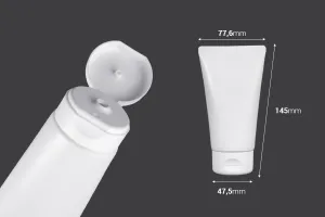 Tube en plastique 150 ml blanc avec revêtement intérieur en aluminium et bouchon rabattable - 12 pcs-2