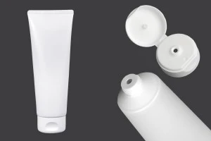 Tube en plastique 200 ml blanc avec revêtement intérieur en aluminium et bouchon rabattable - 12 pcs-1