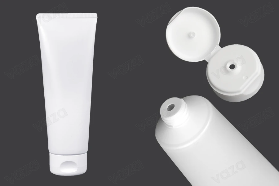 Tub plastik 200 ml i bardhë me shtresë të brendshme alumini dhe kapak flip-top – paketim prej 12 copësh.-imazh_produkt