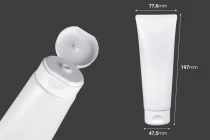 Plastic tube 200 ml white with inner aluminum coating and flip top cap - 12 pcs