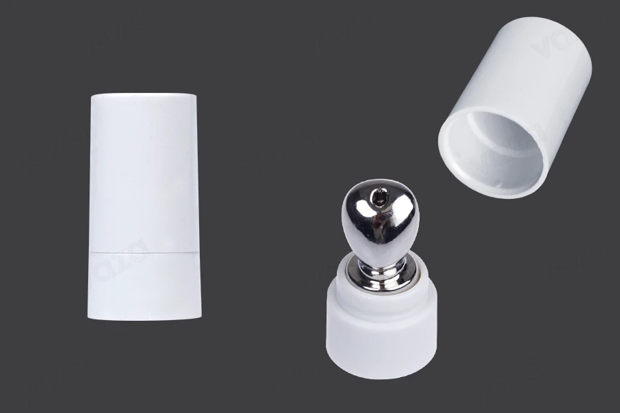 Jeu de têtes en aluminium argenté pour sérum avec bouchon en plastique pour tubes à bouche large - 6 pcs-photo_produit