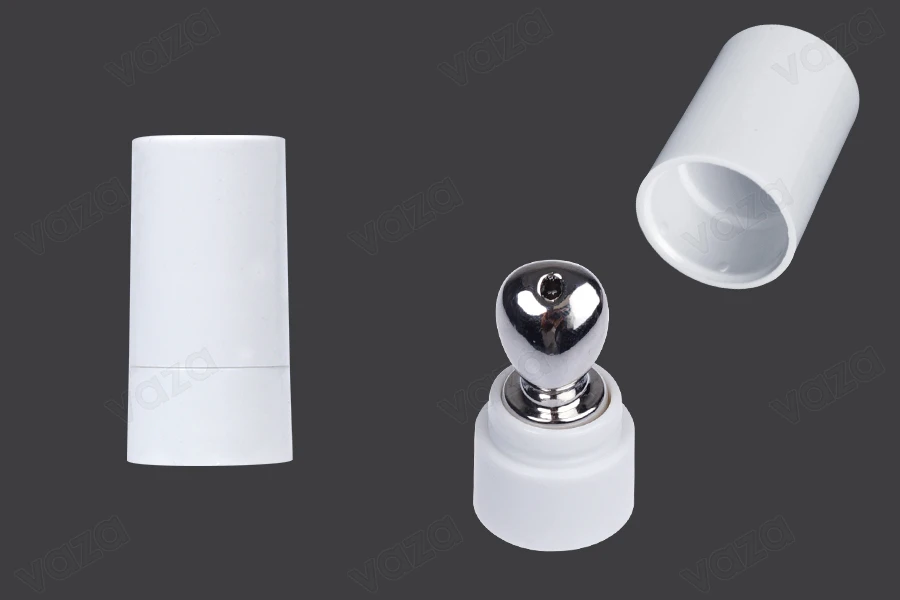 Σετ ασημί κεφαλή αλουμινίου για serum με πλαστικό καπάκι για σωληνάρια με φαρδύ στόμιο - 6 τμχ-εικόνα_προϊοντική